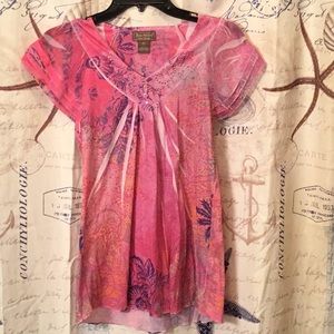 Jane Ashley Pink Rhinestone top
